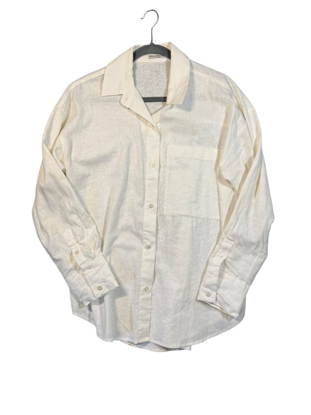 Abercrombie & Fitch Oversized Linen Button Down Long Sleeve Size Small White